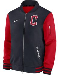 Nike - Cleveland Guardians Authentic Collection Dugout Mlb Full-Zip Bomber Jacket - Lyst
