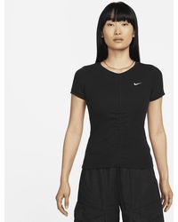 Nike - Sportswear Essentials Ribbed Short-sleeve Mod Cropped Top - Lyst