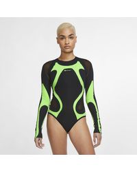nike fluro green short sleeve bodysuit