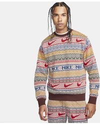 Nike - Sportswear Club Fleece Crew-neck Holiday Sweatshirt - Lyst