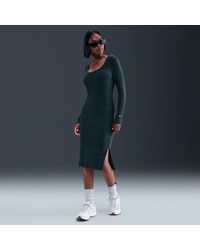 Nike - Sportswear Chill Knit Tight Long-Sleeve Midi Mini-Rib Dress - Lyst