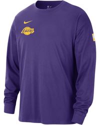 Nike - T-shirt max90 a manica lunga los angeles lakers courtside nba - Lyst