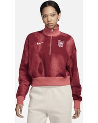 Nike - Usmnt Phoenix Fleece Soccer Oversized 1/2-zip Crop Sweatshirt - Lyst