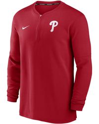 Nike - Philadelphia Phillies Authentic Collection Game Time Dri-fit Mlb 1/2-zip Long-sleeve Top - Lyst