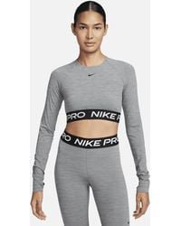 Nike - Pro Dri-fit Cropped Long-sleeve Top - Lyst