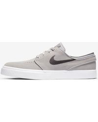 nike sb janoski atmosphere grey & white suede skate shoes