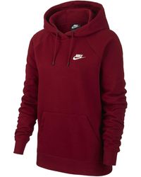 Nike Sportswear Essential Fleece Pullover Hoodie - Red