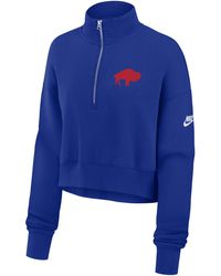 Nike - Buffalo Bills Rewind Phoenix Nfl Cropped 1/4-Zip Crew - Lyst