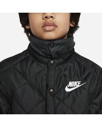 nike black longline down filled coat