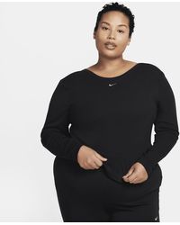 Nike - Sportswear Chill Knit Tight Scoop-back Long-sleeve Mini-rib Top (plus Size) - Lyst