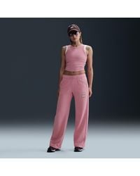 Nike - Sportswear Club Fleece Mid-Rise Wide-Leg Graphic Pants - Lyst