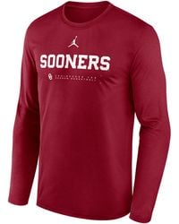 Nike - Oklahoma Courtside Basketball Shootaround Legend Jordan Brand Dri-Fit College Long-Sleeve T-Shirt - Lyst