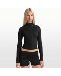 Nike Skims Matte Tricot Oversized Full-Zip Track Jacket in Black