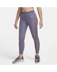 Nike - Pro Mid-rise 7/8 Mesh-panelled leggings - Lyst
