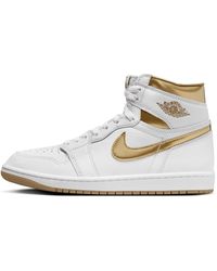Nike - Air 1 Retro High Og "white And Gold" Shoes - Lyst