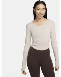 Nike - Sportswear Chill Knit Tight Scoop-back Long-sleeve Mini-rib Top - Lyst