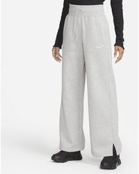 Nike Sportswear Phoenix Fleece High-waisted Wide-leg Sweatpants - Gray
