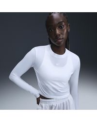 Nike - Sportswear Chill Knit Slim Long-Sleeve Cropped Top - Lyst
