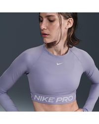 Nike - Pro Dri-Fit Cropped Long-Sleeve Top - Lyst