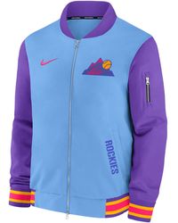 Nike - Colorado Rockies Authentic Collection City Connect Mlb Full-Zip Bomber Jacket - Lyst
