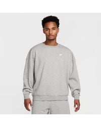 Nike - Sportswear Club Oversized Fleece Crew-Neck Sweatshirt - Lyst