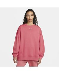 nike trend fleece oversized crew sweatshirt oatmeal