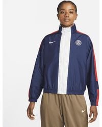 Nike - Paris Saint-germain Essential Full-zip Football Jacket Blue - Lyst