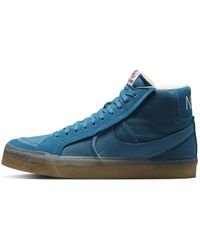Nike Unisex Sb Zoom Blazer Mid Premium Plus Skate Shoes In Blue,
