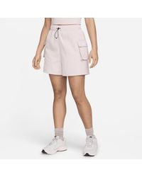 Nike - Shorts a vita alta in tessuto sportswear essential - Lyst