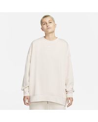 nike trend fleece oversized crew sweatshirt oatmeal
