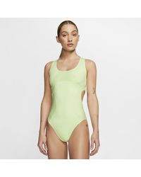 nike fluro green short sleeve bodysuit