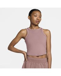 Nike - One Fitted Dri-fit Cropped Tank Top Polyester - Lyst