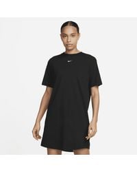 Nike Faux Leather T-Shirt Dress in Black | Lyst Nike Faux Leather T-Shirt Dress in Black | Lyst