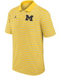 Nike - Michigan Wolverines Primetime Victory Striped Nike Dri-Fit College Polo - Lyst