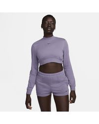 Nike - Sportswear Chill Terry Crew-neck Cropped French Terry Top 50% Sustainable Blends - Lyst