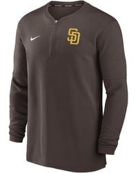 Nike - San Diego Padres Authentic Collection Game Time Dri-fit Mlb 1/2-zip Long-sleeve Top - Lyst