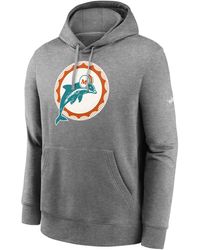 Miami Dolphins Nike Prime Wordmark Therma Pullover Hoodie - Mens