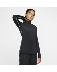 Nike Pro Warm Womens Long-sleeve Metallic Top - Black