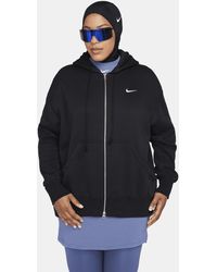 Nike - Felpa oversize con cappuccio e zip a tutta lunghezza sportswear phoenix fleece - Lyst