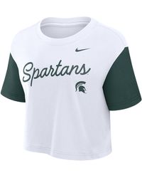 Nike - Michigan State Script Dri-Fit College Cropped T-Shirt - Lyst