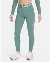 Nike - Pro legging Met Halfhoge Taille En Mesh Vlakken - Lyst