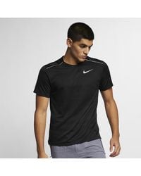 Nike - Dri-fit Miler Short-sleeve Running Top (black) - Clearance Sale - Lyst