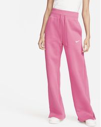 Nike Sportswear Phoenix Fleece High-waisted Wide-leg Sweatpants In Pink,
