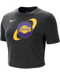 Nike - Los Angeles Lakers Courtside Nba Cropped Slim T-shirt Polyester - Lyst