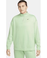 Nike - Top in fleece oversize con zip a 1/4 sportswear - Lyst