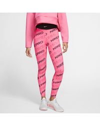 Nike Pro Printed Tights - Pink
