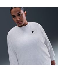 Nike - Sportswear Club Fleece Loose Crew-Neck Sweatshirt (Plus Size) - Lyst