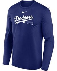 Nike - Los Angeles Dodgers Authentic Collection Practice Dri-fit Mlb Long-sleeve T-shirt - Lyst