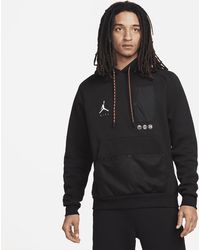Nike Jordan Paris Saint-germain Fleece Pullover Hoodie in Black for Men |  Lyst