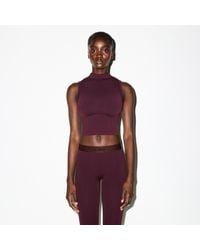 Nike - Skims Vintage Seamless Mock-Neck Long-Line Bra - Lyst